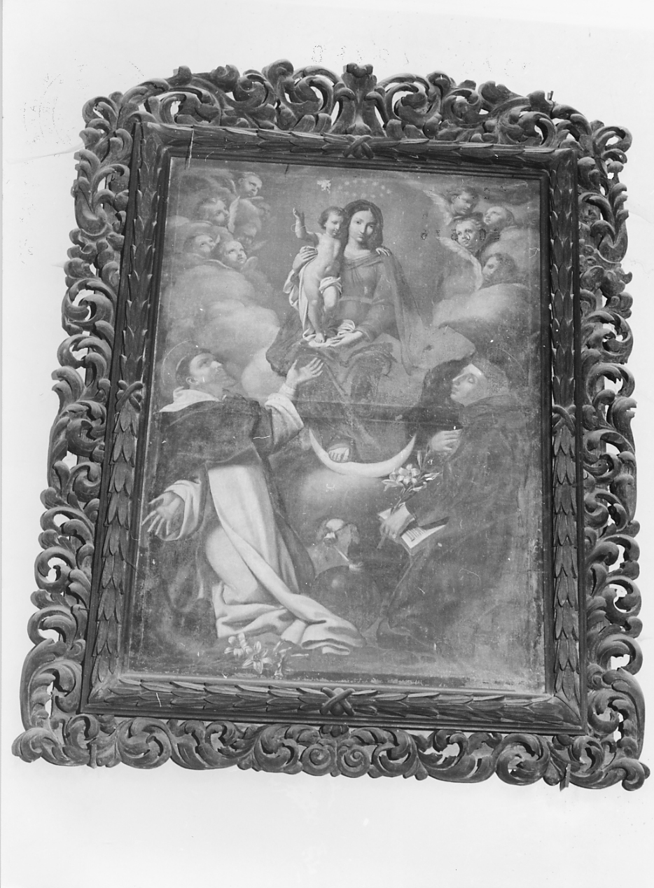 Madonna con Bambino in gloria tra San Domenico e Sant'Antonio da Padova (dipinto) - ambito abruzzese (seconda metà sec. XVII)