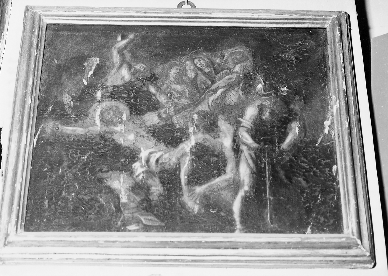 Satazione XI: Gesù inchiodato alla croce (dipinto) - ambito abruzzese (sec. XVIII)