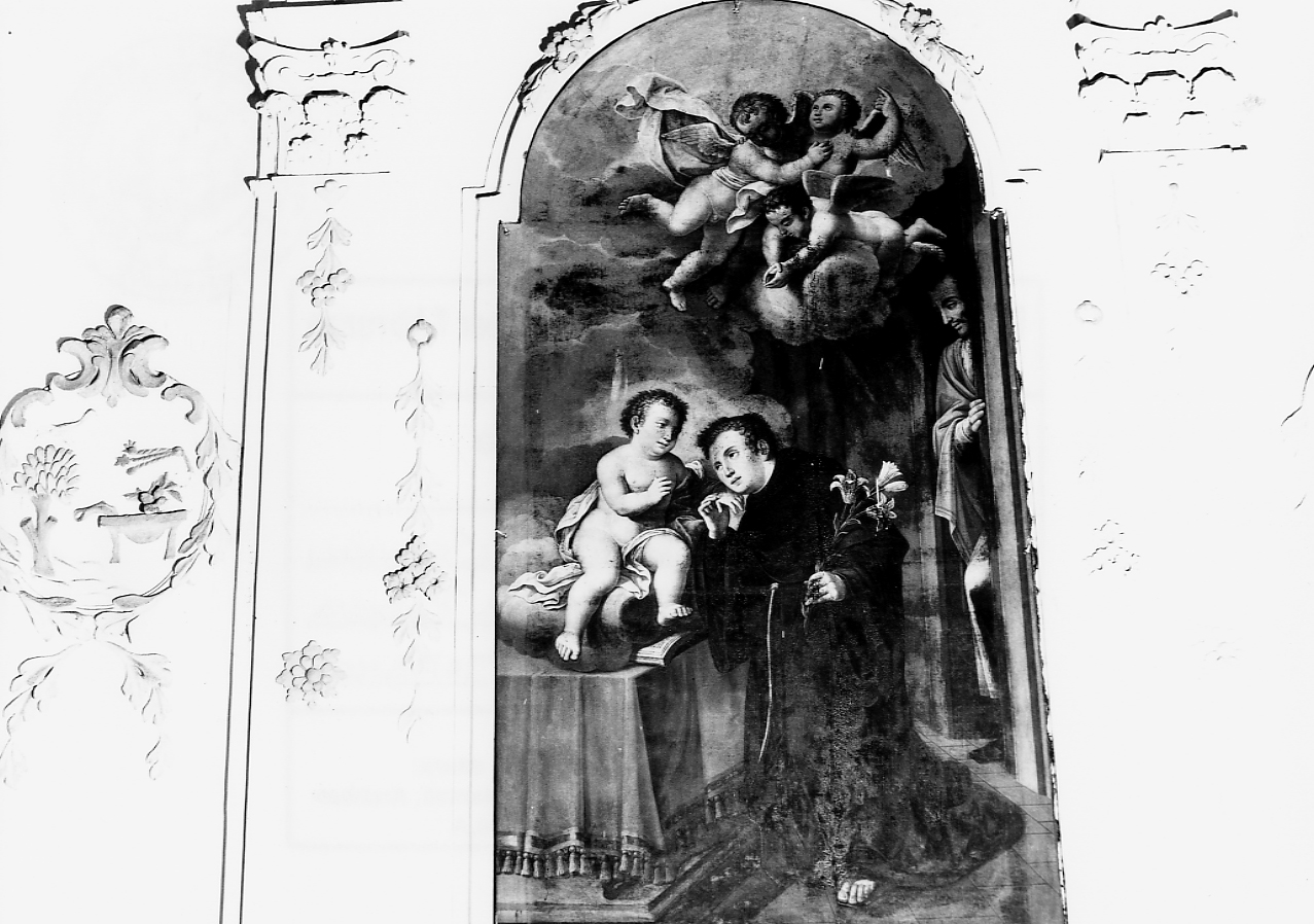 apparizione di Gesù Bambino a Sant'Antonio da Padova (dipinto) di De Benedictis Francesco Maria (seconda metà sec. XIX)