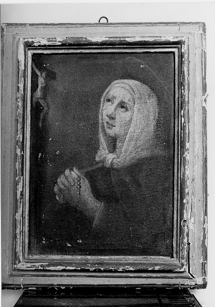 Santa in preghiera di Cristo crocifisso (dipinto, opera isolata) - ambito Italia centrale (sec. XIX)