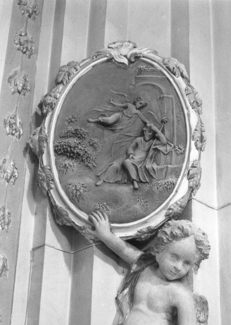 sogno di San Giuseppe (medaglione) di Piazzoli Carlo (attribuito) (sec. XVIII)