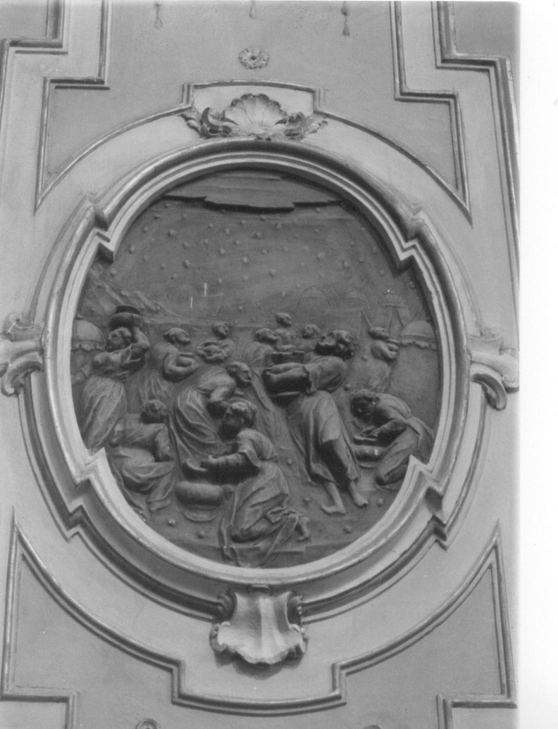 caduta della manna (medaglione) - ambito lombardo (sec. XVIII)