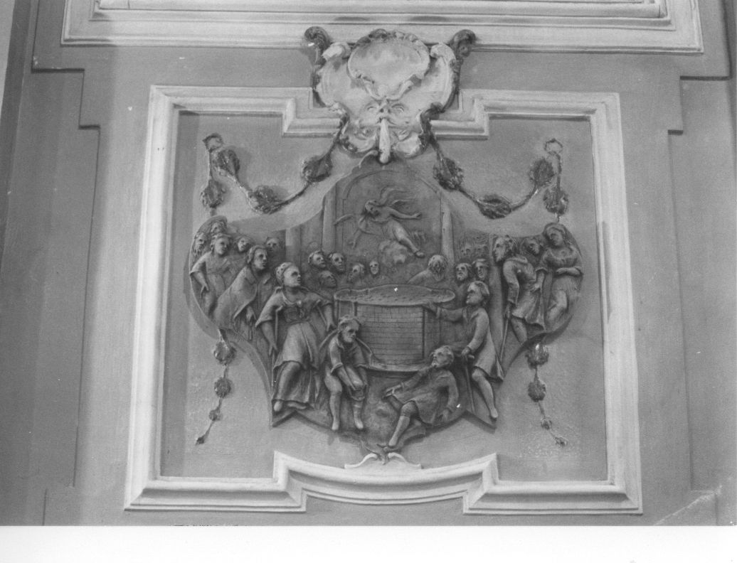 guarigione del paralitico presso la piscina (formella) - ambito lombardo (secondo quarto sec. XVIII)