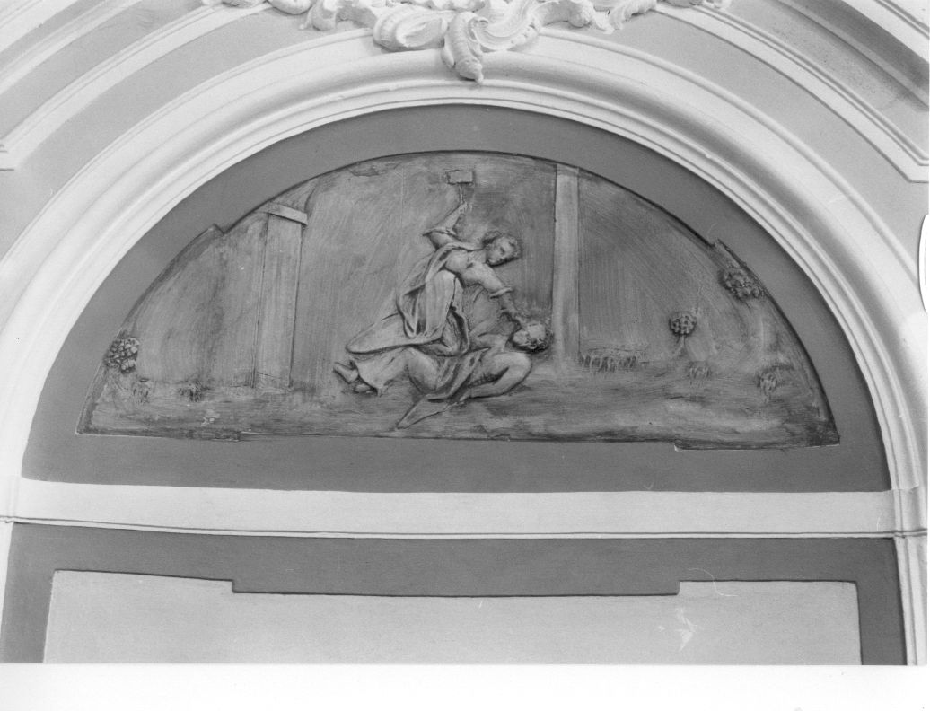Giaele uccide Sisara (lunetta) di Piazzoli Carlo (attribuito) (sec. XVIII)