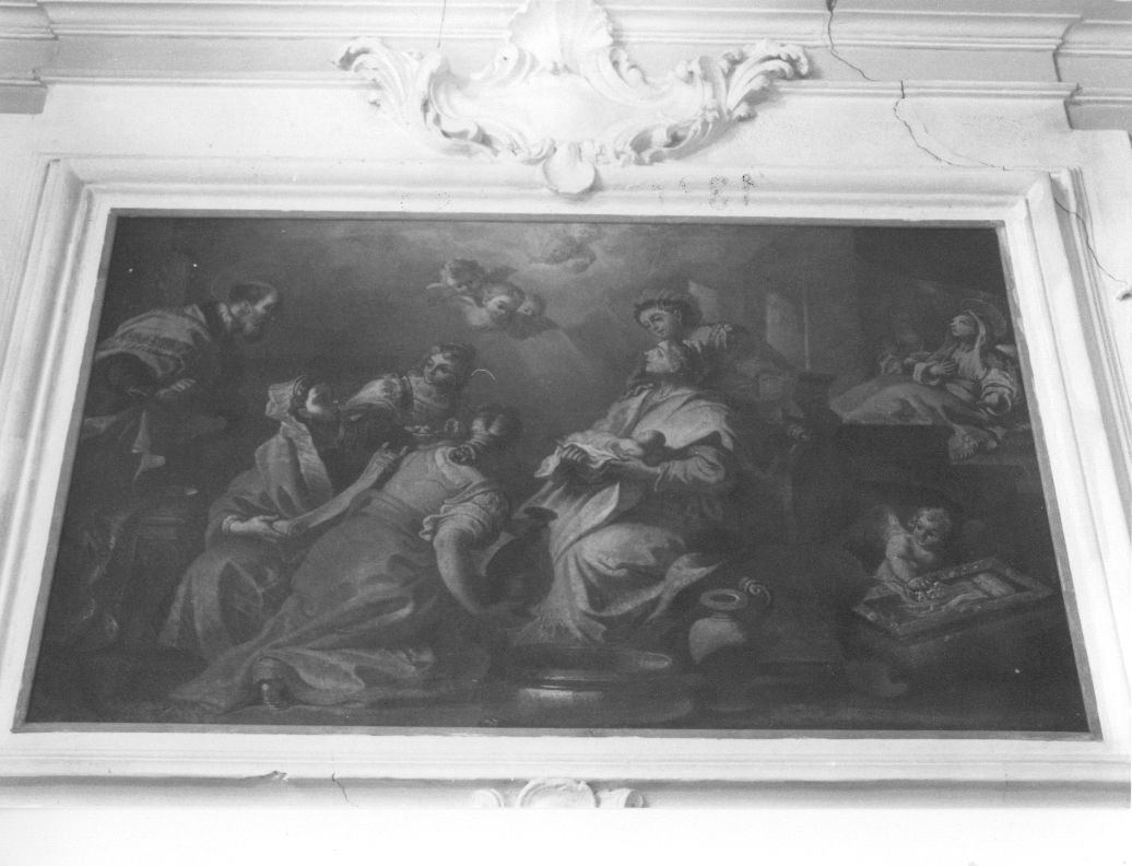 nascita di Maria Vergine (dipinto, opera isolata) di De Maio Ludovico (sec. XVIII)