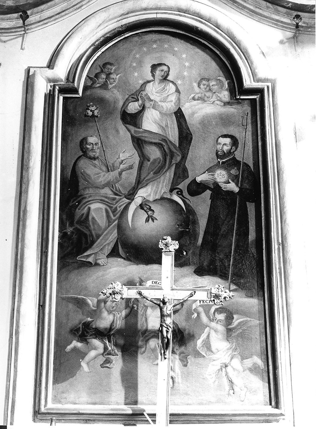 Madonna Immacolata con San Giuseppe e San Giacomo (dipinto, opera isolata) - ambito abruzzese (sec. XIX)