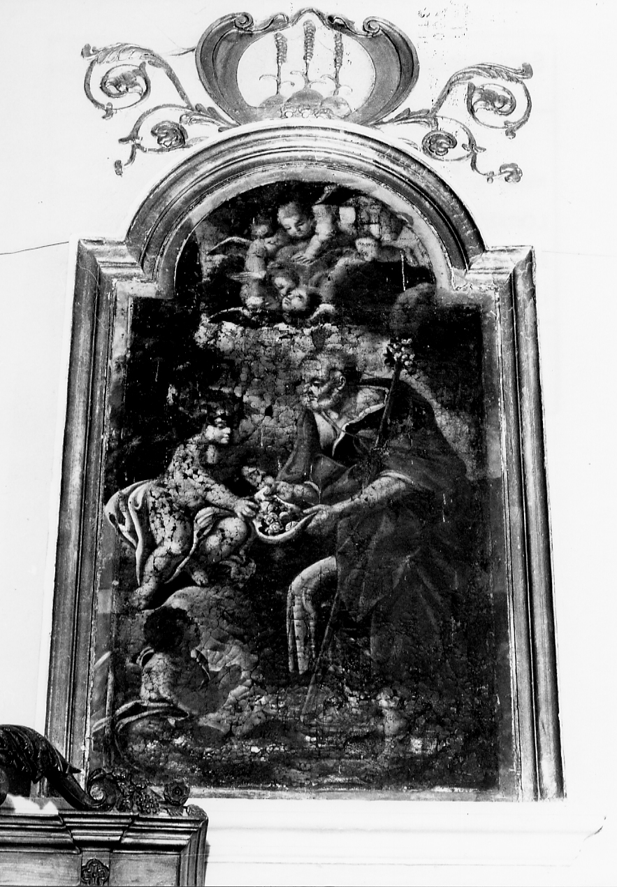San Giuseppe tra angioletti oranti offre fiori al Bambino (dipinto, opera isolata) - bottega Italia centrale (secc. XVIII/ XIX)