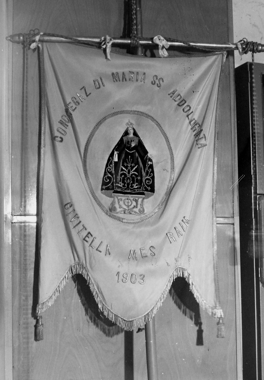 Madonna Addolorata/ cuore trafitto (stendardo processionale, opera isolata) - manifattura abruzzese (sec. XX)