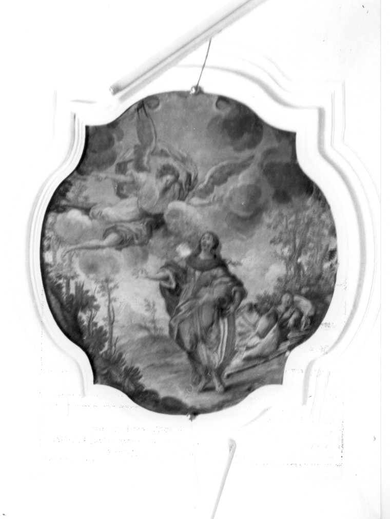 Agar e Ismaele nel deserto confortati dall'angelo (dipinto, opera isolata) - ambito veneto (seconda metà sec. XVIII)
