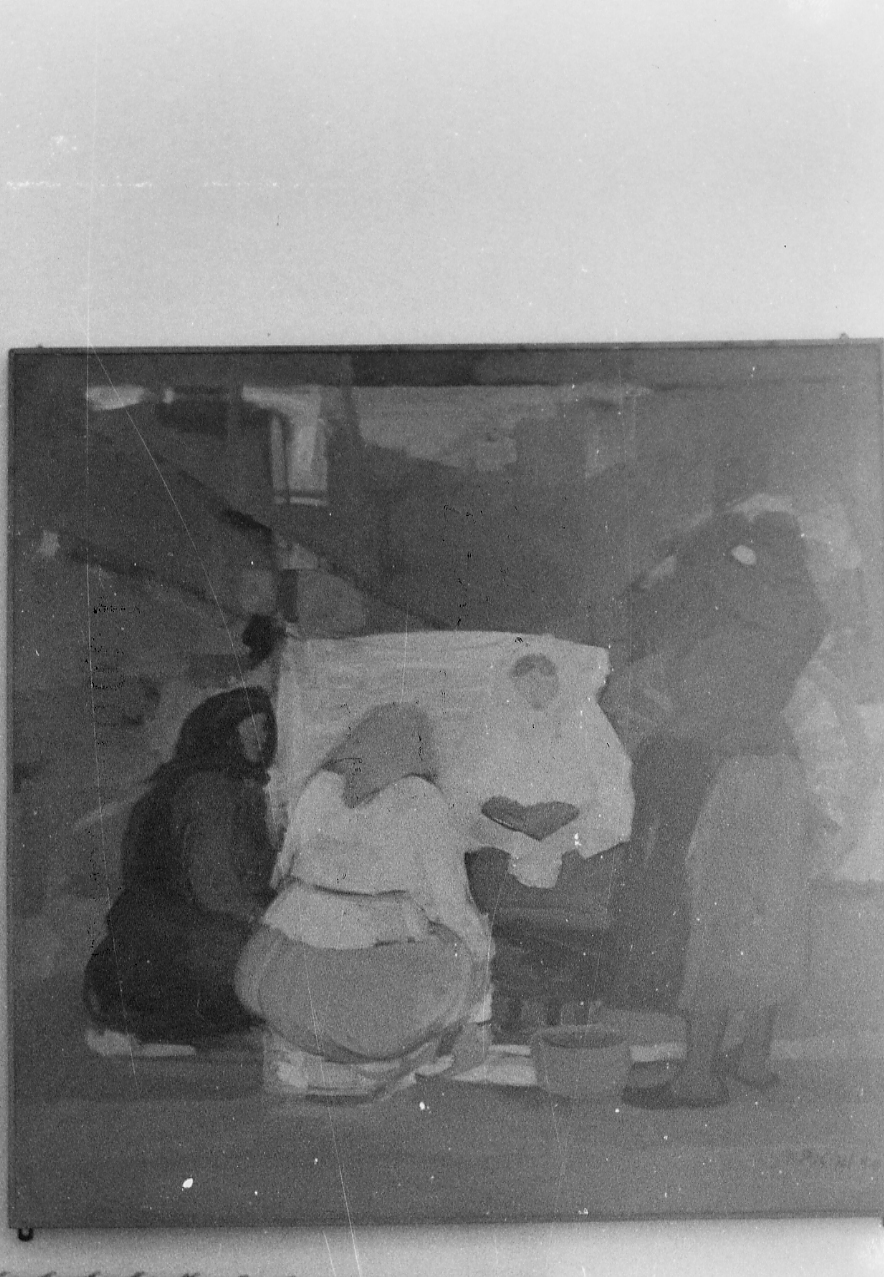 Zingari, figure di donne in un esterno (dipinto) di Picini Italo (attribuito) (metà sec. XX)