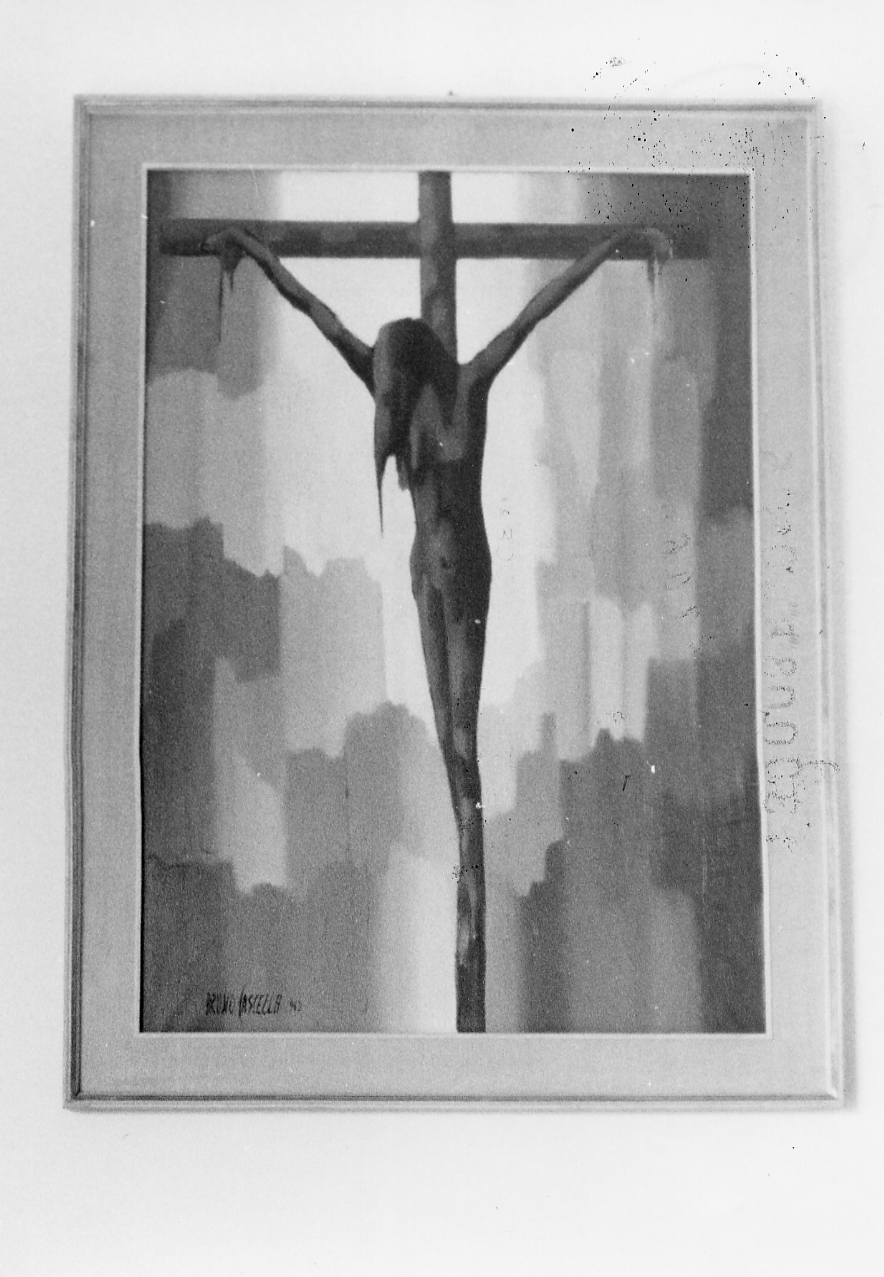 Gesù crocifisso, Cristo crocifisso (dipinto) di Cascella Bruno (attribuito) (sec. XX)