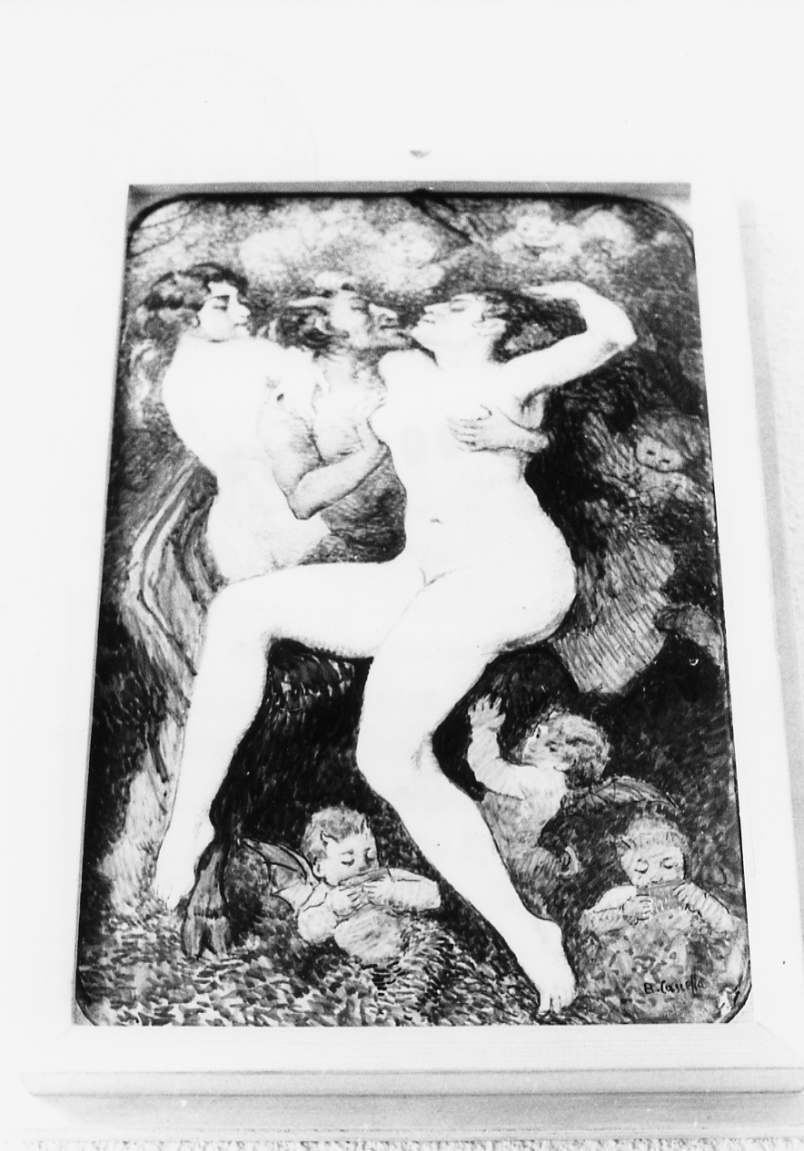 Donna con fauno, donna con fauno (pannello, opera isolata) di Cascella Basilio (sec. XX)