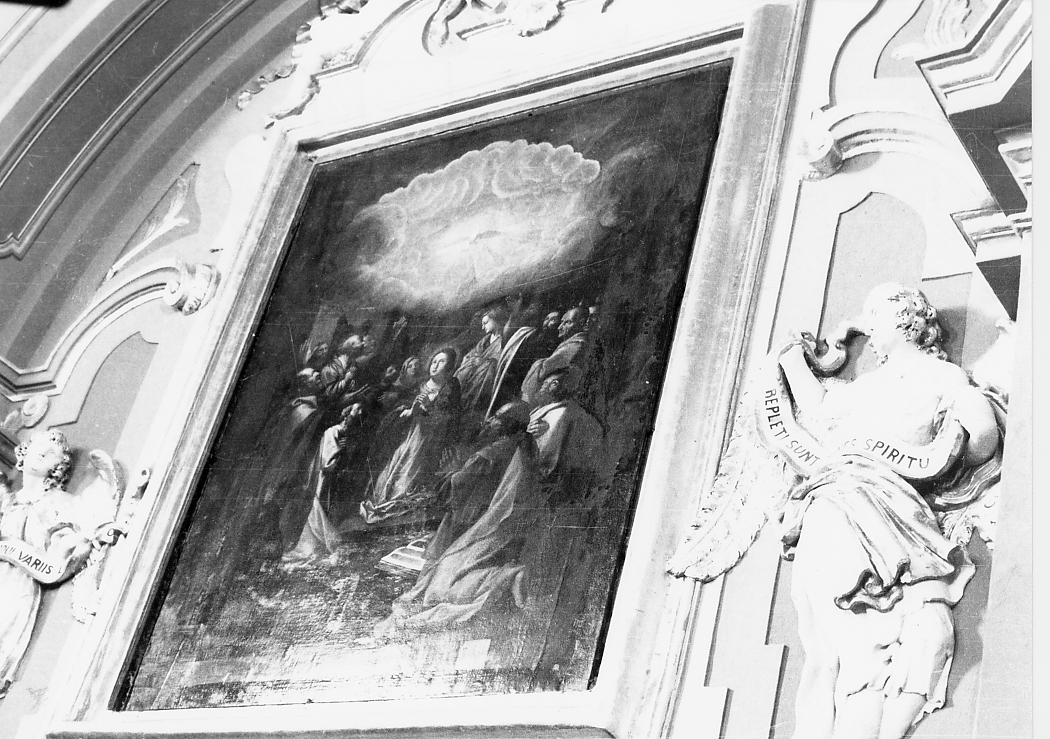 La Vergine tra Apostoli e personaggi (dipinto) - ambito Italia centrale (sec. XVIII)