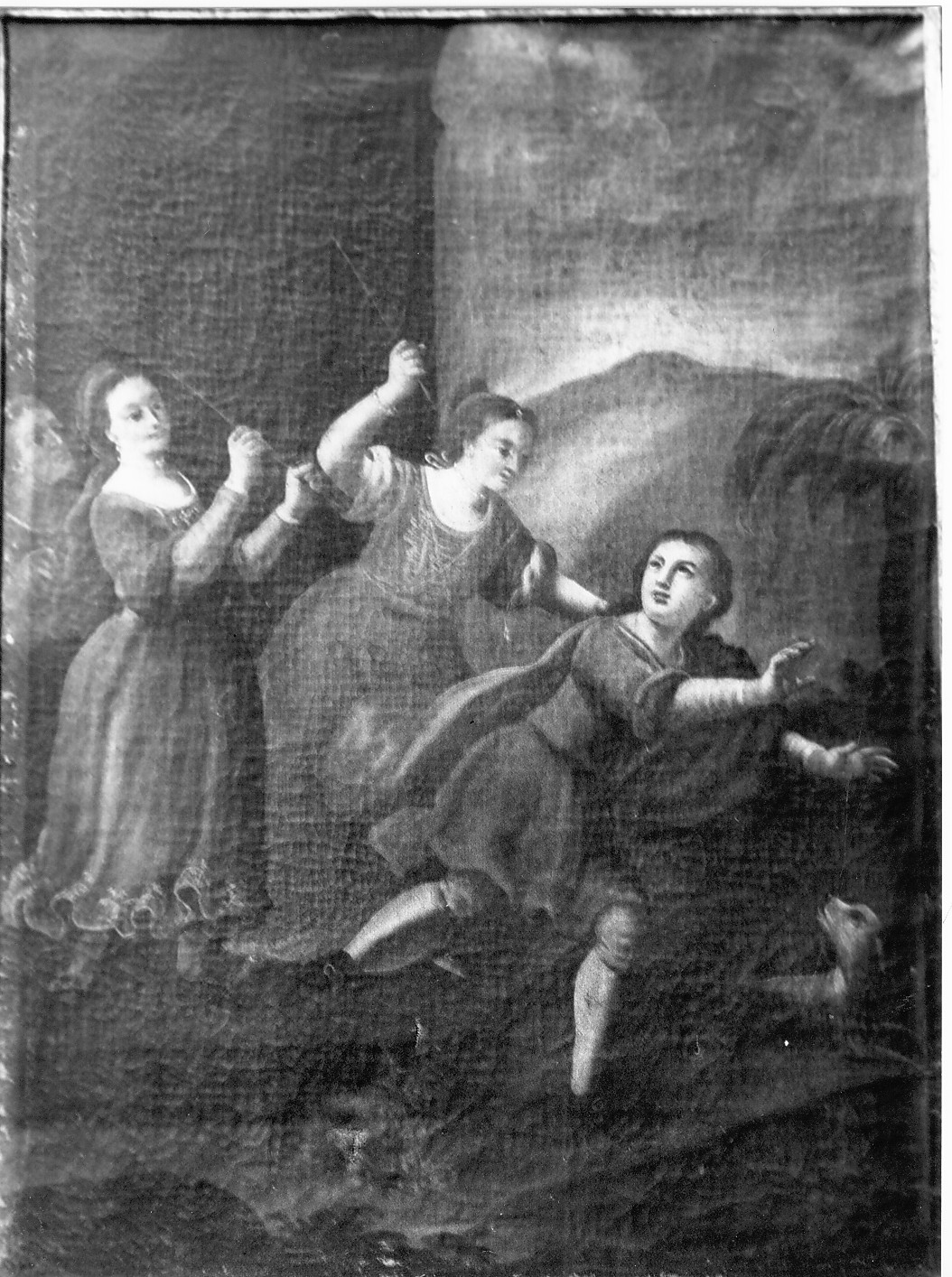 Il figlio prodigo ridotto in miseria e cacciato (dipinto) - ambito Italia centrale (sec. I)