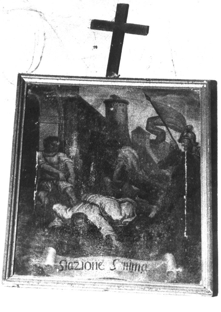 stazione VII: Gesù cade sotto la croce la seconda volta (dipinto, elemento d'insieme) - ambito abruzzese (sec. XVIII)