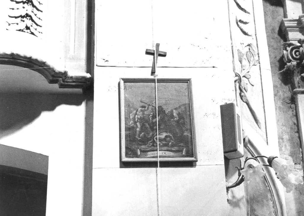 stazione IX: Gesù cade sotto la croce la terza volta (dipinto, elemento d'insieme) - ambito abruzzese (sec. XVIII)