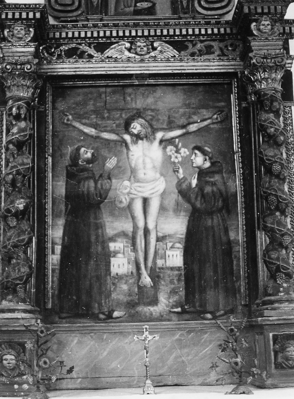 Cristo in Croce tra san Francesco e Sant'Antonio (dipinto, opera isolata) - ambito abruzzese (sec. XVIII)