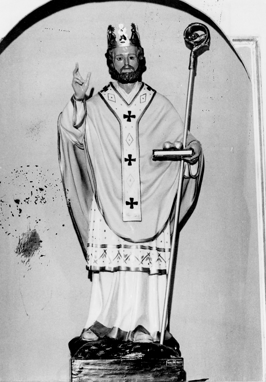 San Nicola di Bari con i suoi simboli (statua, opera isolata) - ambito Italia centrale (sec. XX)