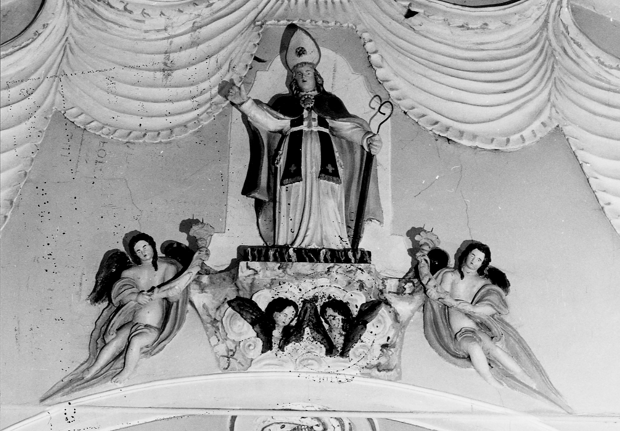 San Martino tra angeli oranti (scultura, opera isolata) - ambito Italia centrale (sec. XIX)