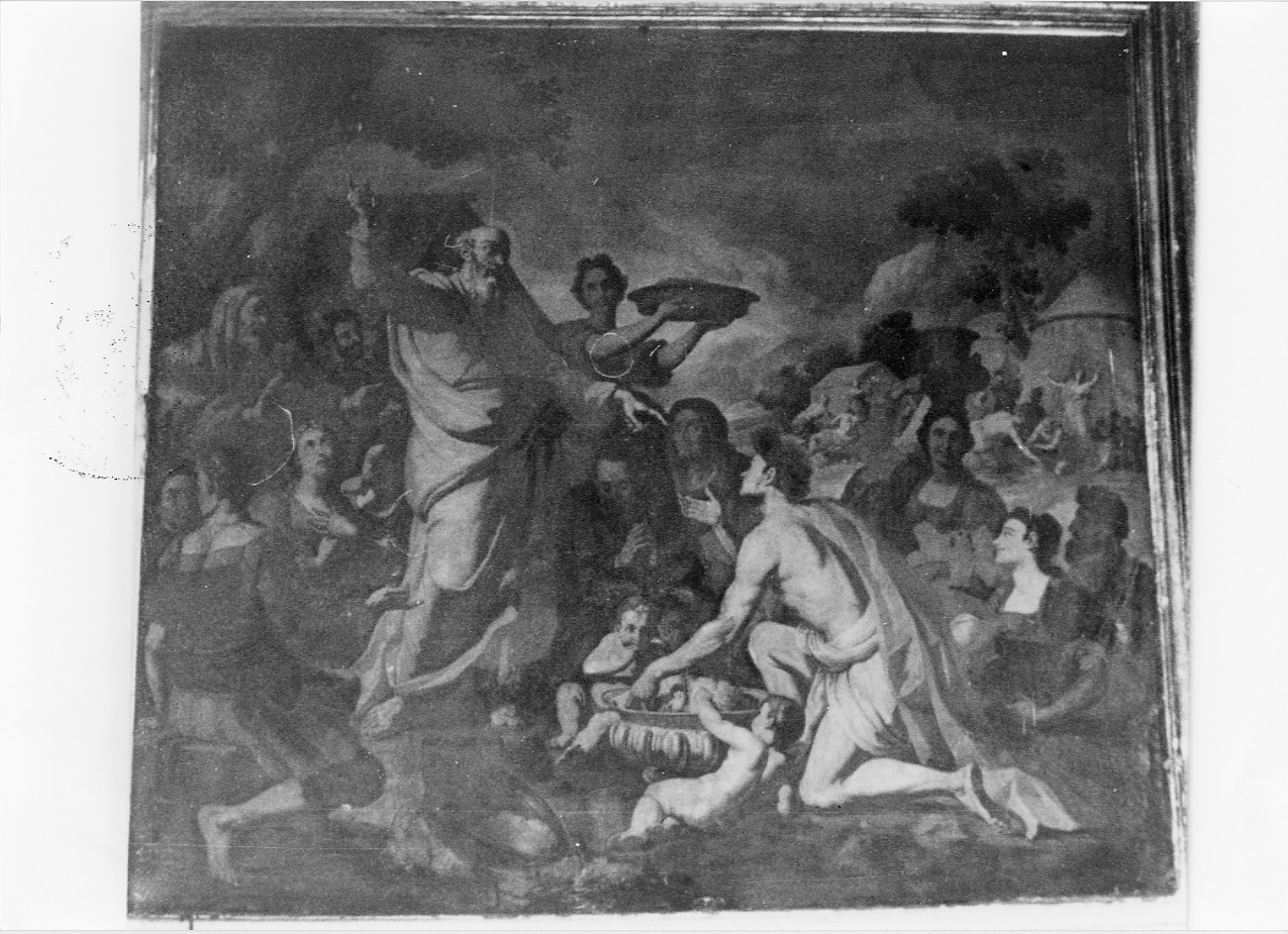 Il miracolo della manna, Mosè e la raccolta della manna (dipinto, opera isolata) di Cirillo Santolo (prima metà sec. XVIII)