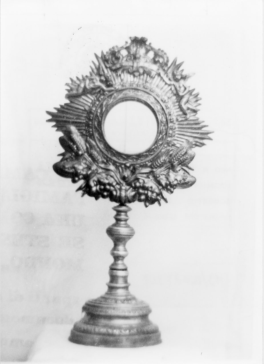 ostensorio - a raggiera, opera isolata - ambito Italia centrale (sec. XVIII)