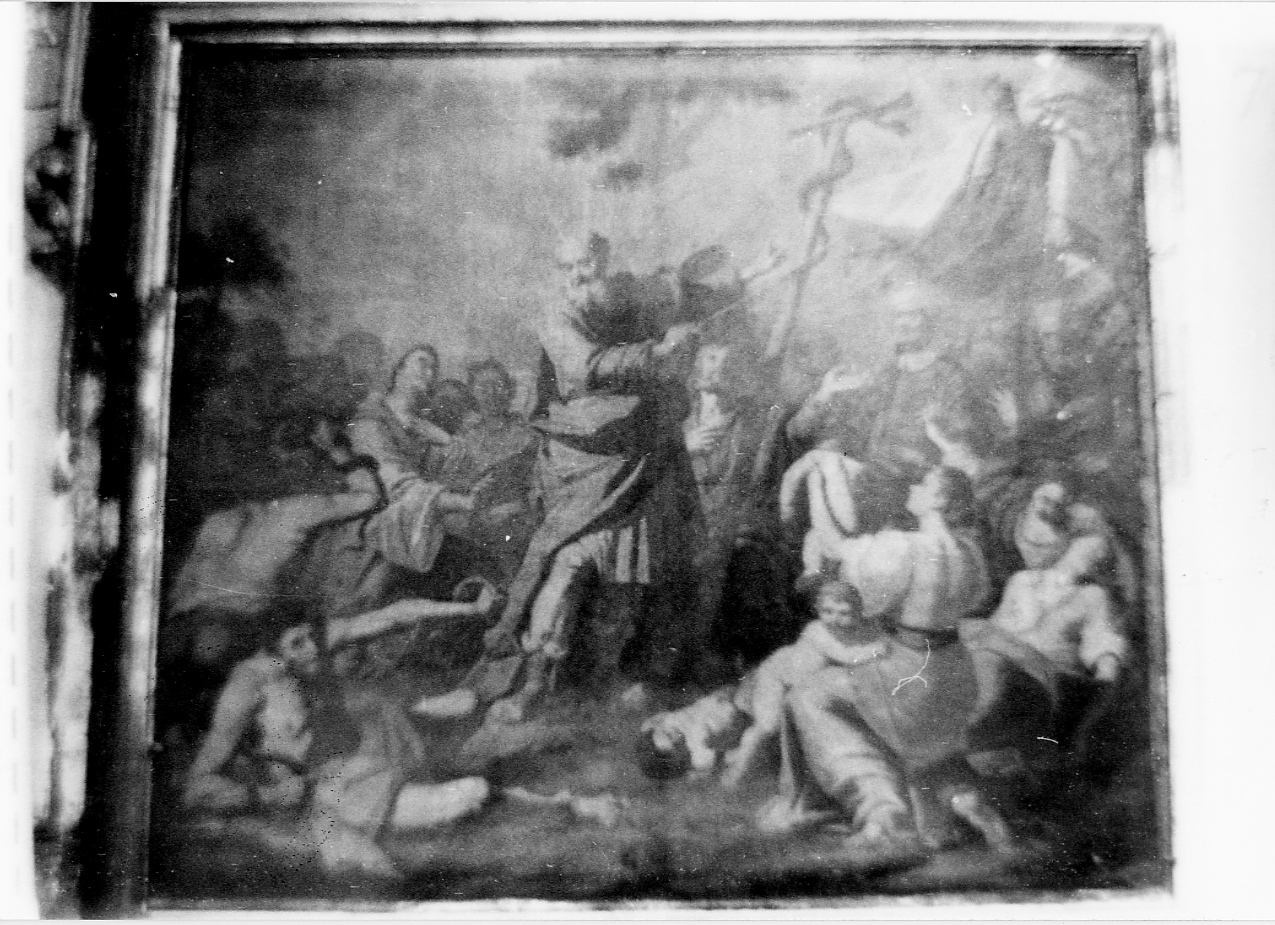 Il serpente di bronzo, Mosè e il serpente di bronzo (dipinto, opera isolata) di Cirillo Santolo (prima metà sec. XVIII)