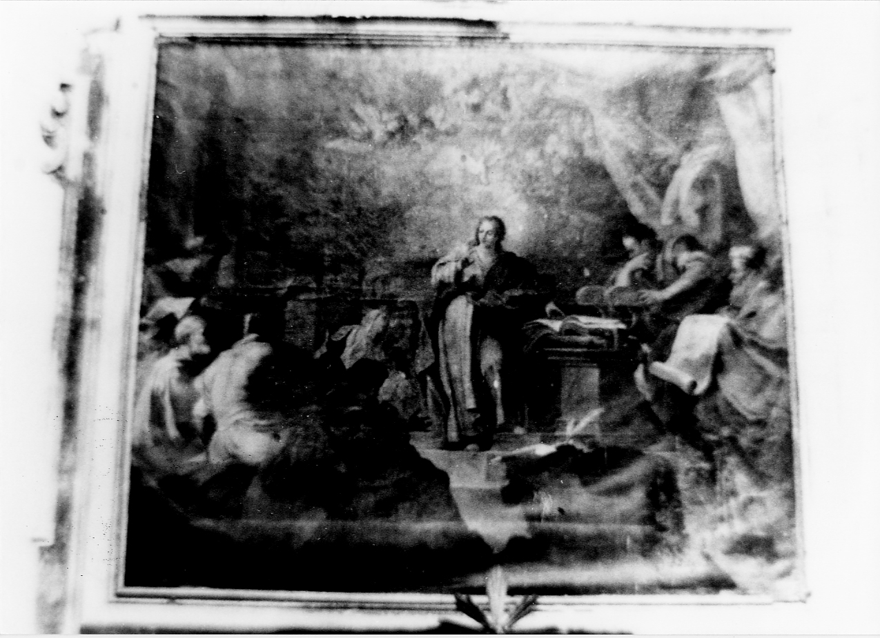 Gesù fra i dottori del tempio, disputa di Gesù con i dottori del tempio (dipinto, opera isolata) di Vaccaro Domenico Antonio (sec. XVIII)