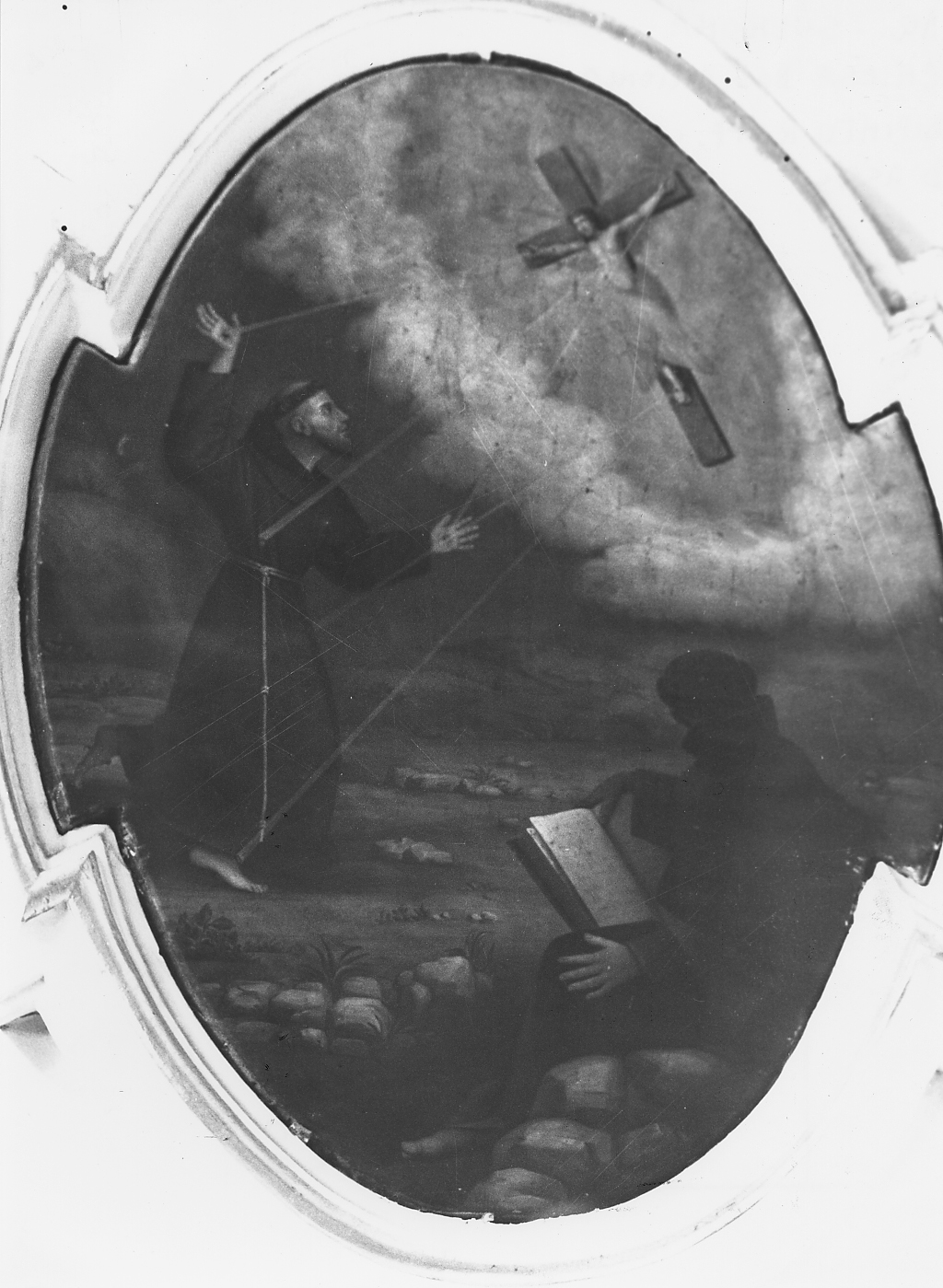 San Francesco d'Assisi riceve le stimmate (dipinto, opera isolata) di Conti Salvatore (attribuito) (metà sec. XIX)