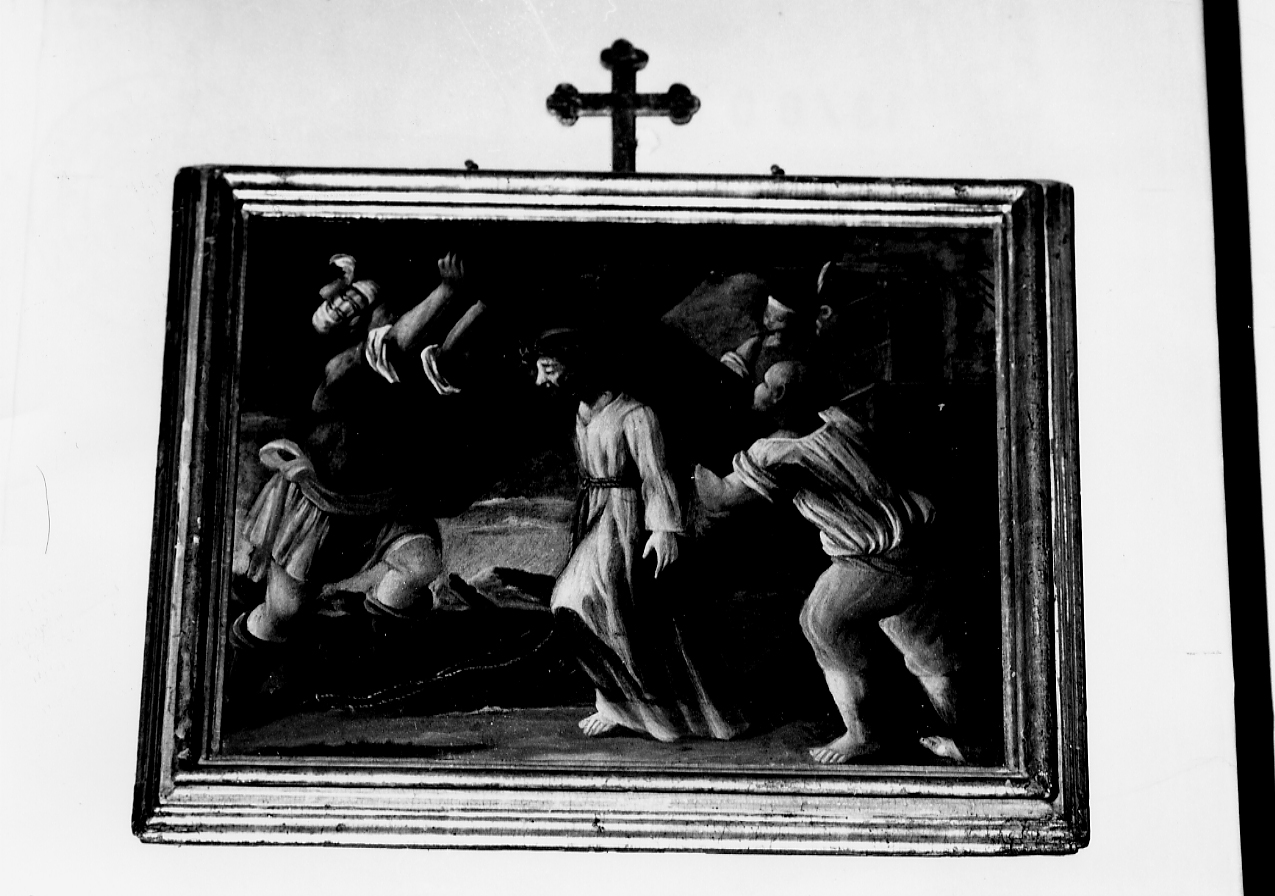 Gesù aiutato da Simone il Cireneo a portare la croce (dipinto) (sec. XVIII)