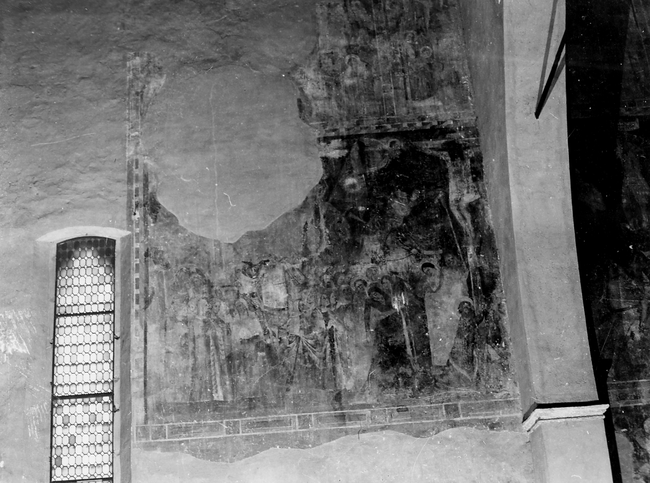crocifissione di Cristo con la Madonna e santi (dipinto) - bottega marchigiano-abruzzese (sec. XV)