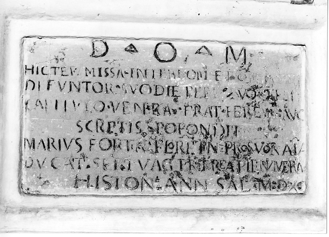 lapide, opera isolata - ambito Italia centrale (sec. XVI)