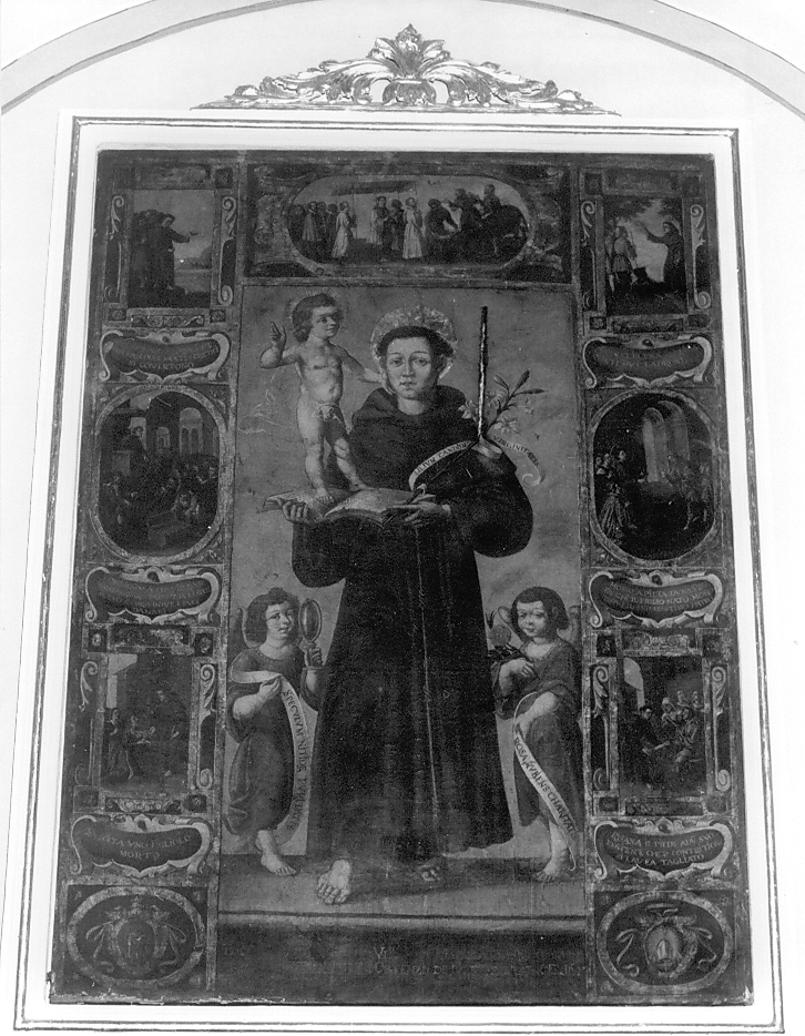 Sant'Antonio da Padova e storie dei miracoli (dipinto, opera isolata) di De Iulio Ortensio (sec. XVII)