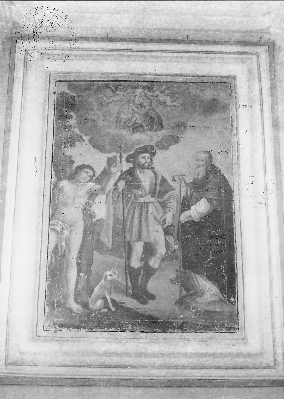 San Rocco, Sant'Antonio, San Sebastiano (dipinto, opera isolata) - ambito Italia centrale (fine/inizio secc. XVIII/ XIX)