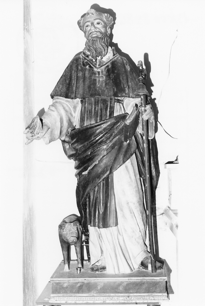 Sant'Antonio abate con porcellino (gruppo scultoreo, opera isolata) - ambito napoletano (sec. XVIII)