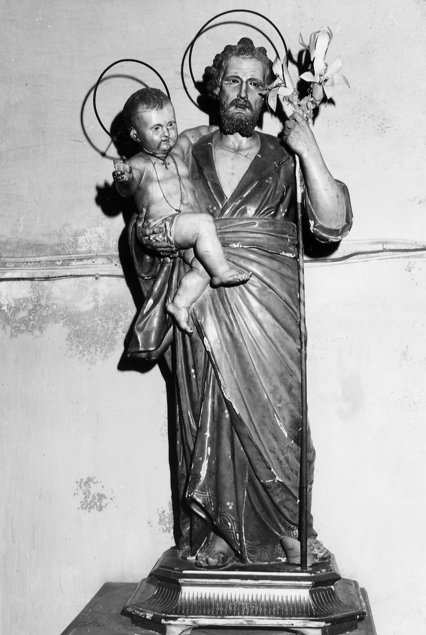 San Giuseppe con bambino (gruppo scultoreo, opera isolata) - ambito Italia settentrionale (sec. XIX)