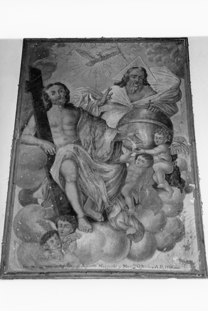 Dio Padre, Cristo redentore e Colomba dello Spirito Santo (dipinto, opera isolata) - ambito abruzzese (sec. XIX)