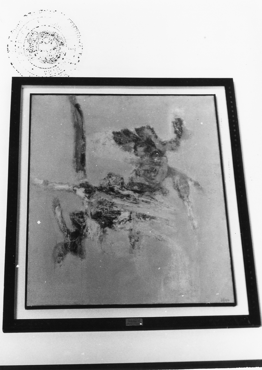 Ombra rossa, figura astratta (dipinto) di Di Blasio Elio (sec. XX)