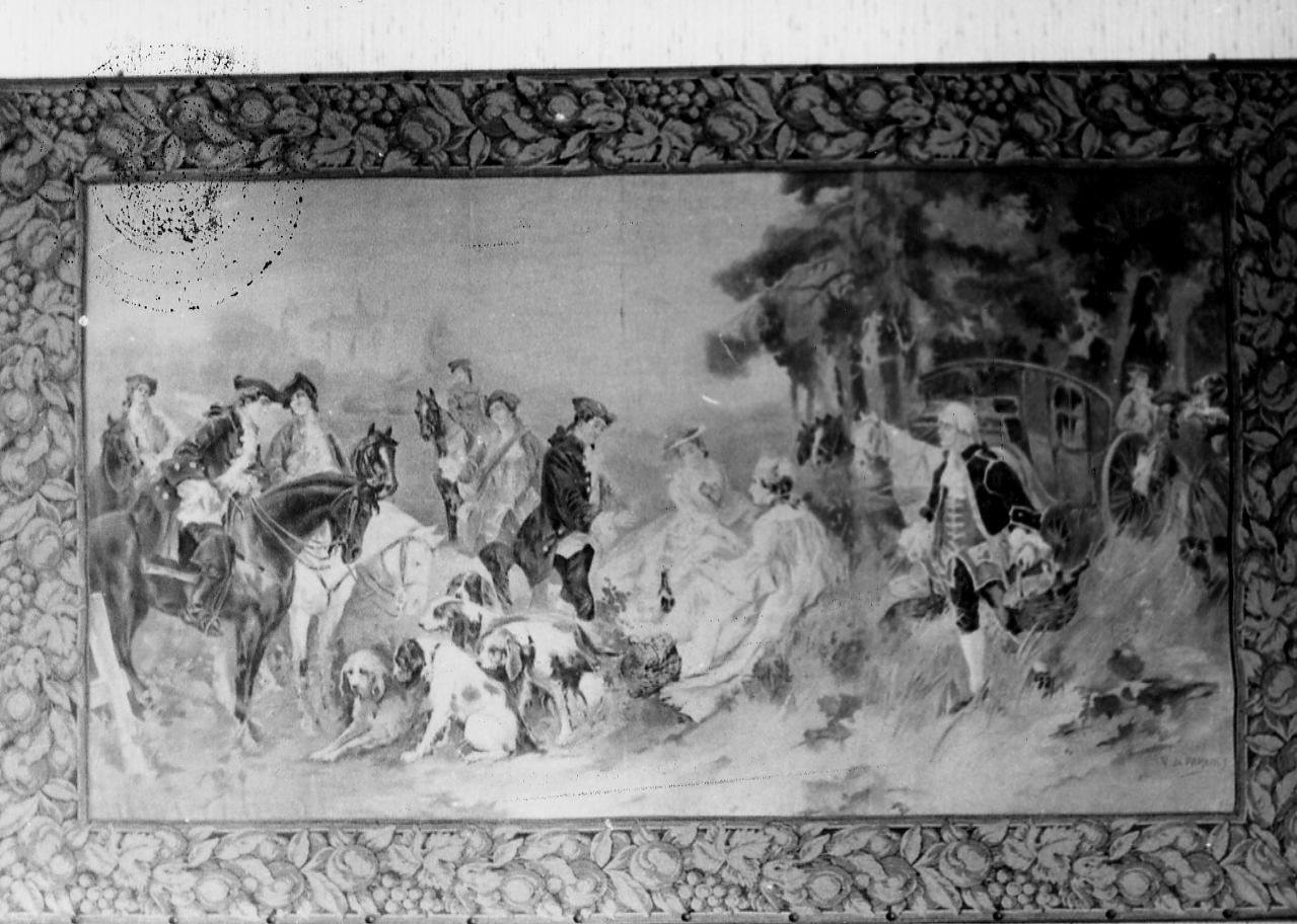 scena di caccia (dipinto) di Paredes Vicente (seconda metà sec. XIX)