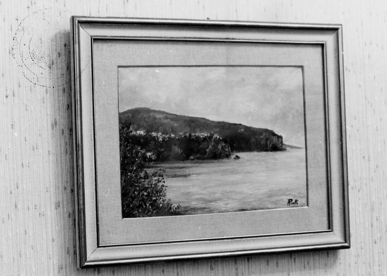 Panorama da Vico Equestre, paesaggio marino (dipinto) di Piatti Adolfo (metà sec. XX)