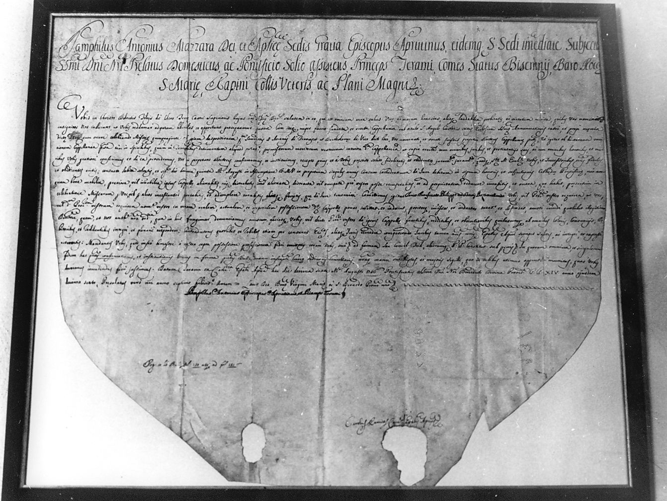 pergamena - ambito Italia centrale (sec. XVIII)