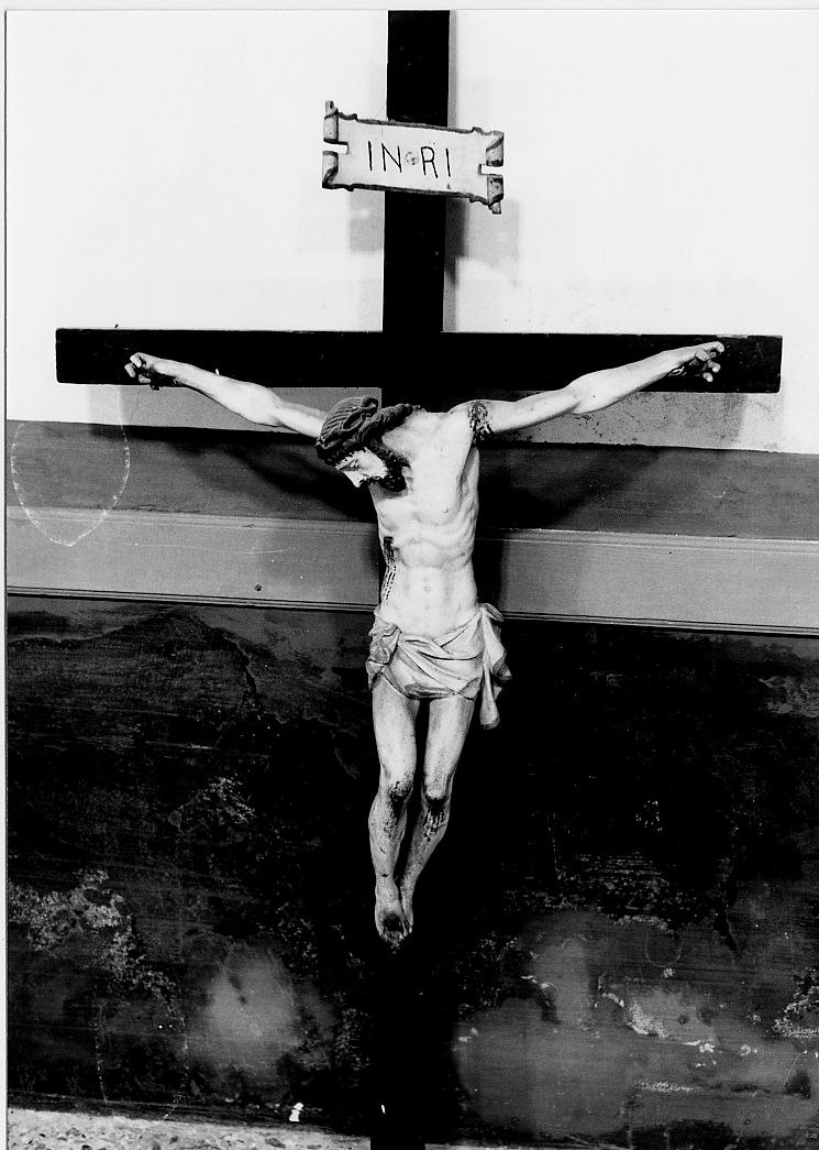 Cristo crocifisso dolente (crocifisso) - ambito napoletano (prima metà, prima metà sec. XVII, sec. XVII)