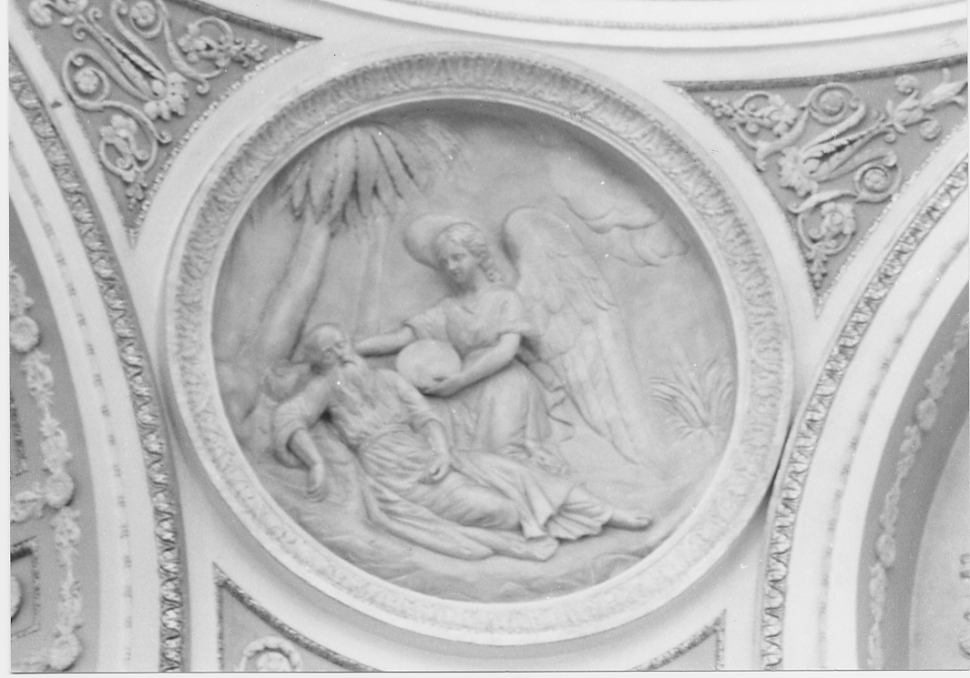 Elia nel deserto nutrito dall'angelo (rilievo) - ambito abruzzese (sec. XIX)