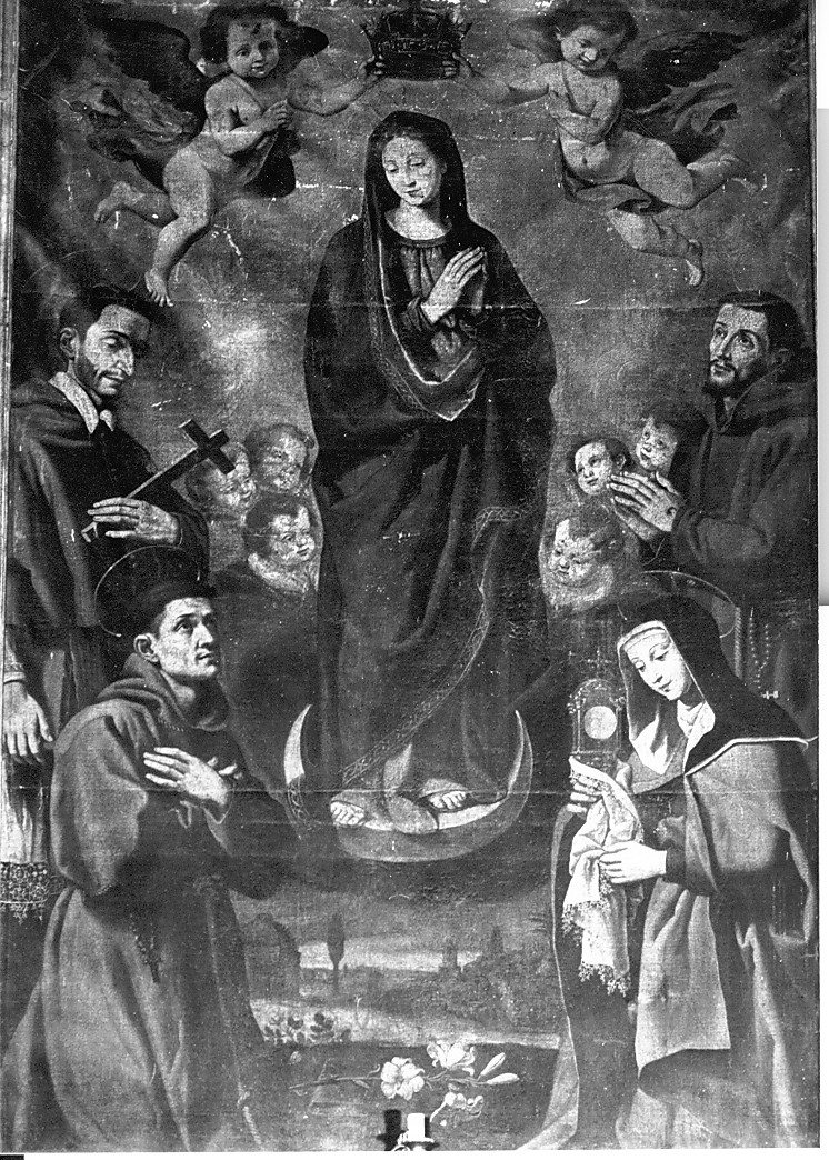 incoronazione di Maria Vergine tra Santi (dipinto, opera isolata) - ambito Italia centrale (sec. XVII)