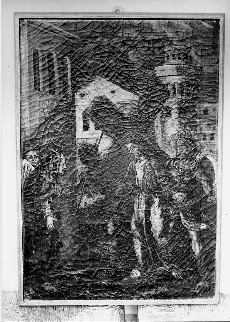 stazione IV: Gesù incontra la Madonna (dipinto) - ambito abruzzese (sec. XVIII)