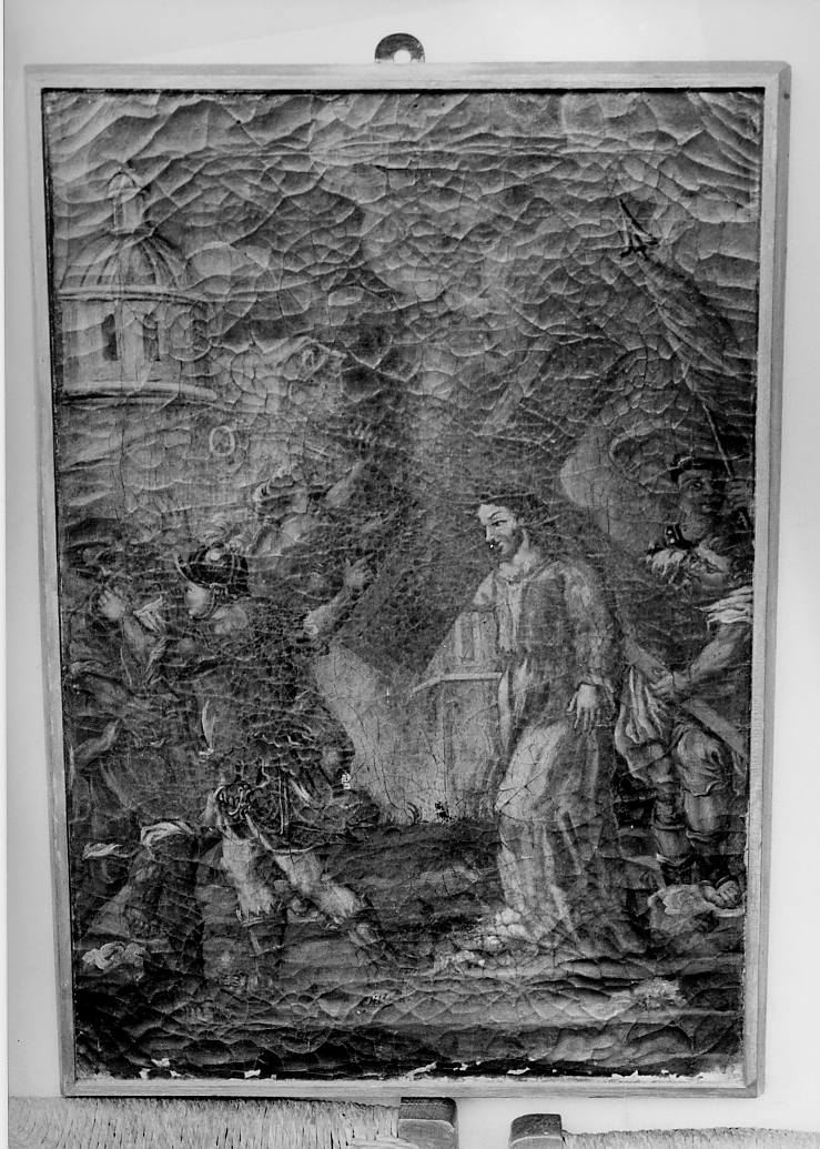 stazione V: Gesù aiutato da Simone il Cireneo a portare la croce (dipinto) - ambito abruzzese (sec. XVIII)