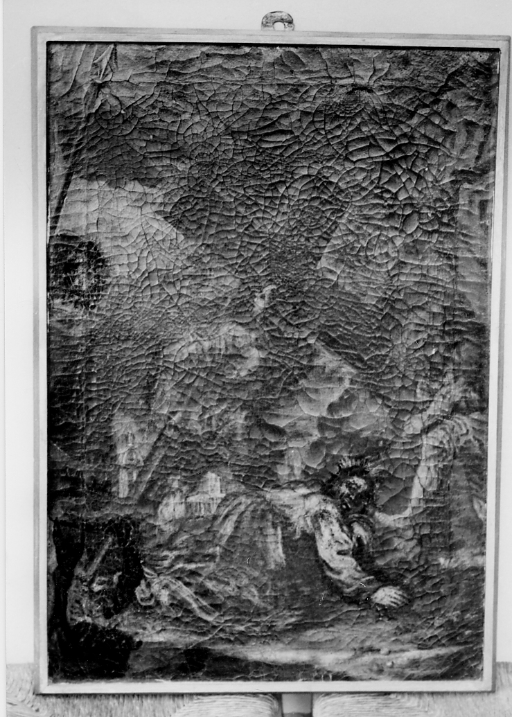 stazione VII: Gesù cade sotto la croce la seconda volta (dipinto) - ambito abruzzese (sec. XVIII)