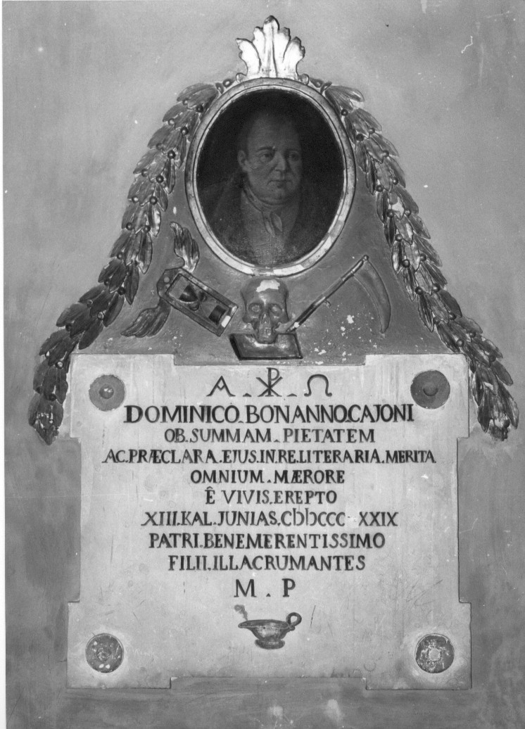 lapide tombale, opera isolata - bottega Italia centrale (sec. XIX)