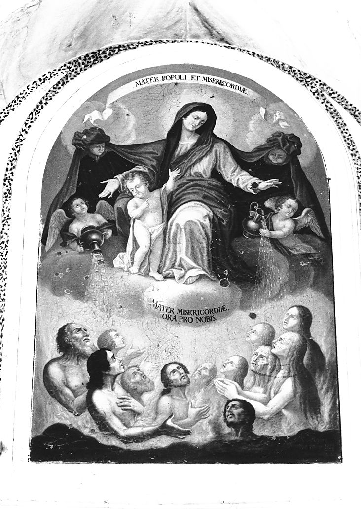 Madonna della misericordia che intercede per le anime del purgatorio (dipinto, opera isolata) di Ranieri Niccolò (sec. XIX)