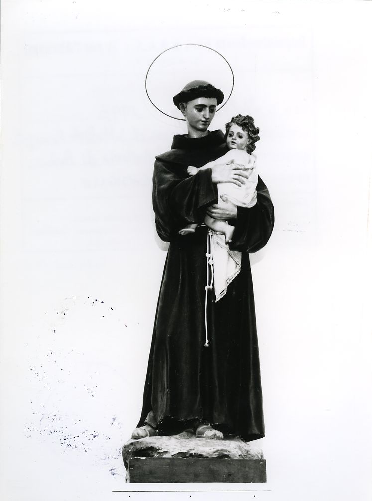 Sant'Antonio da Padova con il bambino (statua, opera isolata) - ambito Italia centrale (prima metà sec. XX)