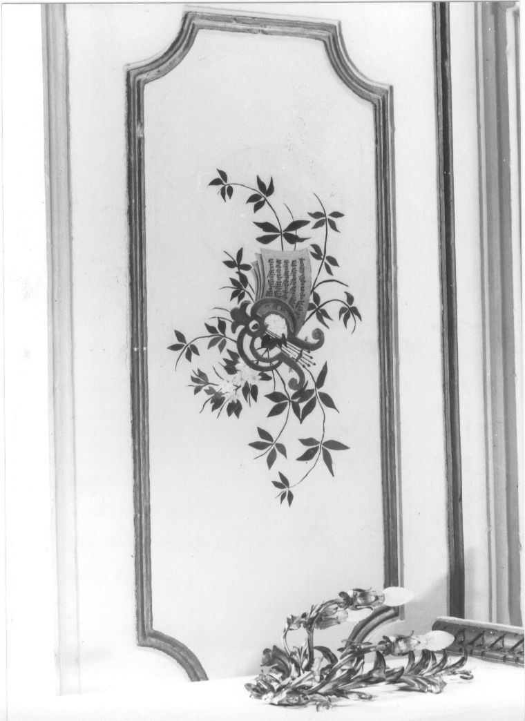 natura morta con lira (decorazione pittorica, serie) - ambito italiano (sec. XX)